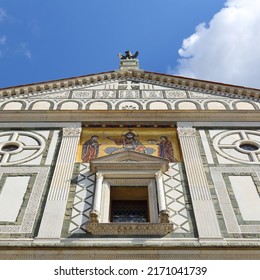 Florence - Basilica San Miniato Al Monte. Old Town Romanesque Architecture In Tuscany, Italy.