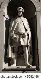 Florence - Giotto Statue On The Facade Of Uffizi Gallery By Giovanni Dupré.