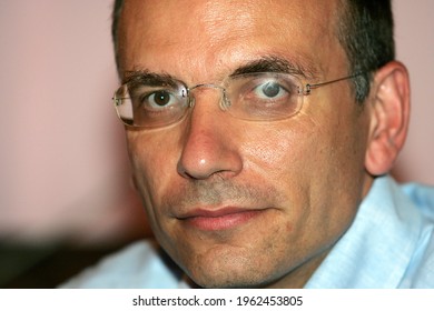 Florence, Italy - August 29 2007: Enrico Letta Speaks During A Public Meeting.