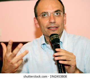 Florence, Italy - August 29 2007: Enrico Letta Speaks During A Public Meeting.