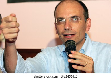 Florence, Italy - August 29 2007: Enrico Letta Speaks During A Public Meeting.