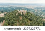 Florence, Italy. Convent San Francesco. Nunnery on mountain. Summer, Aerial View  