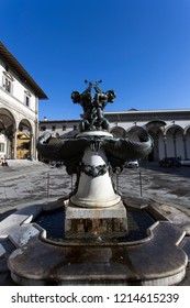 FLORENCE, ITALY - FEBRUARY 04: Fountain Of The Sea Monsters In Florence On February 04, 2018 