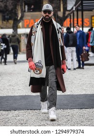 FLORENCE, Italy- January 8 2019: Raimondo Rossi on the street during the Pitti 95.