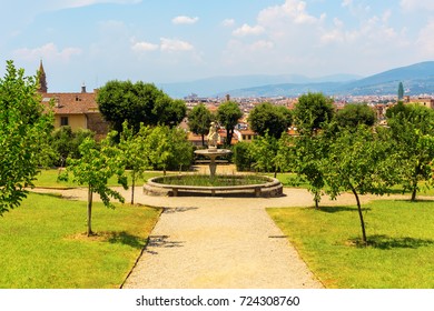 Florence, Italy - July 06, 2016: Boboli Gardens in Florence. It is a park in Florence, that is home to a collection of sculptures dating from the 16th through the 18th centuries