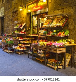 Florence, Italy, June, 25, 2016: Street Market In Florence, Italy