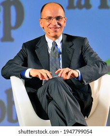 Florence, Italy - June 8 2013: Enrico Letta Speaks During A Public Meeting.