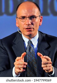 Florence, Italy - June 8 2013: Enrico Letta Speaks During A Public Meeting.