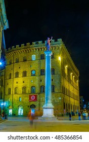 FLORENCE, ITALY, MARCH 15, 2016: Night View Of The Illuminated Via De Tornabuoni - The Most Expansive Shopping Street In Florence