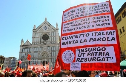 Florence, Italy - May 06 2011: General Strike Called By The CGIL (Italian General Confederation Of Labor) Trade Union