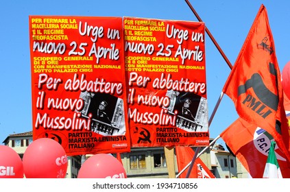 Florence, Italy - May 06 2011: General Strike Called By The CGIL (Italian General Confederation Of Labor) Trade Union