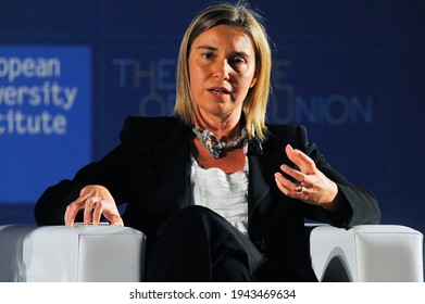 Florence, Italy - May 08 2015: Federica Mogherini Speaks During A Political And Financial Meeting