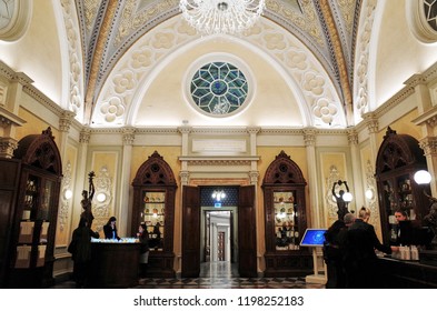 Florence, ITALY - NOVEMBER 8, 2014: Interior At Officina Profumo Farmaceutica Di Santa Maria Novella                               