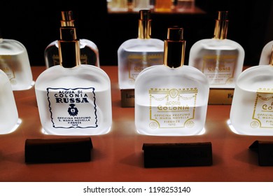 Florence, ITALY - NOVEMBER 8, 2014: Perfumes At Officina Profumo Farmaceutica Di Santa Maria Novella                               