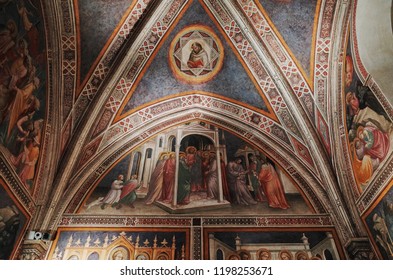 Florence, ITALY - NOVEMBER 8, 2014: Ceiling At Officina Profumo Farmaceutica Di Santa Maria Novella                               