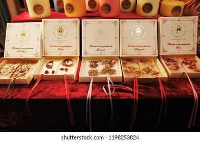 Florence, ITALY - NOVEMBER 8, 2014: Solid Perfume At Officina Profumo Farmaceutica Di Santa Maria Novella                               