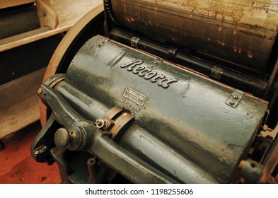 Florence, ITALY - NOVEMBER 8, 2014: Old Machine At Officina Profumo Farmaceutica Di Santa Maria Novella                               