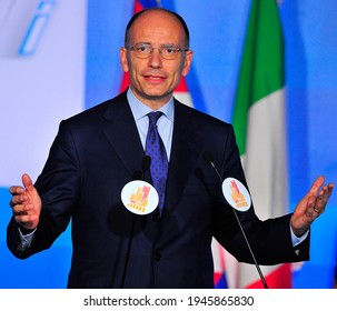 Florence, Italy - October 23 2013: Enrico Letta Speaks During A Political Congress