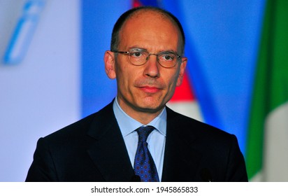 Florence, Italy - October 23 2013: Enrico Letta Speaks During A Political Congress