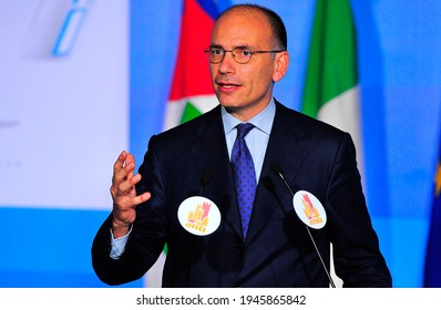 Florence, Italy - October 23 2013: Enrico Letta Speaks During A Political Congress