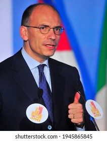 Florence, Italy - October 23 2013: Enrico Letta Speaks During A Political Congress