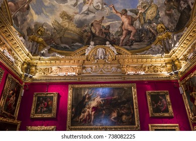 FLORENCE, ITALY, OCTOBER 28, 2015 : interiors and architectural details of Palazzo Pitti, october 28, 2015 in Florence, Italy