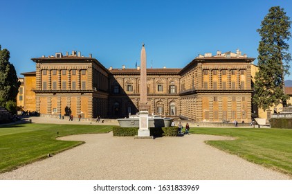 Florence, Italy - October 30, 2016: Pitti Palace from the Boboli Gardens (Unesco World Heritage Site).
