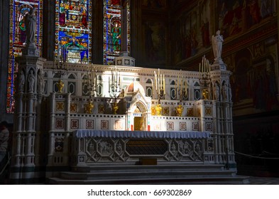 Florence, Italy - September 14, 2016: Santa Maria Novella, Tornabuoni Chapel