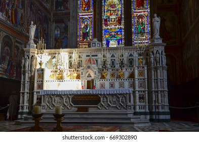 Florence, Italy - September 14, 2016: Santa Maria Novella, Tornabuoni Chapel