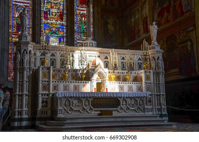 Florence, Italy - September 14, 2016: Santa Maria Novella, Tornabuoni Chapel