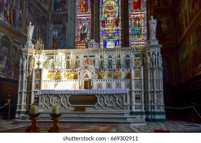 Florence, Italy - September 14, 2016: Santa Maria Novella, Tornabuoni Chapel