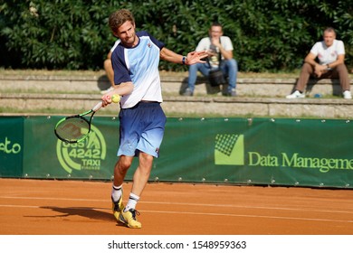 FLORENCE, Italy - September 28th 2019: Pedro Sousa during the ATP Challenger Firenze Tennis Cup semifinal