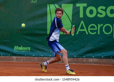 FLORENCE, Italy - September 28th 2019: Pedro Sousa during the ATP Challenger Firenze Tennis Cup semifinal