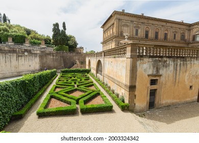 Florence, May 14 2015   Pitti Palace -Boboli Gardens - Boxed Hedges Laid Out in an Intricate Design.