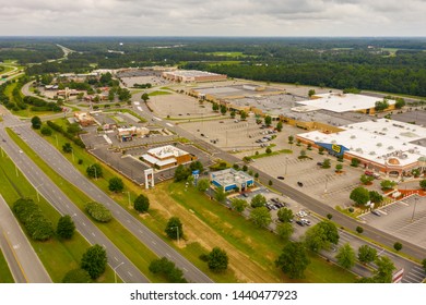 FLORENCE, SC, USA - JUNE 22, 2019: Aerial Photo Magnolia Mall Florence SC