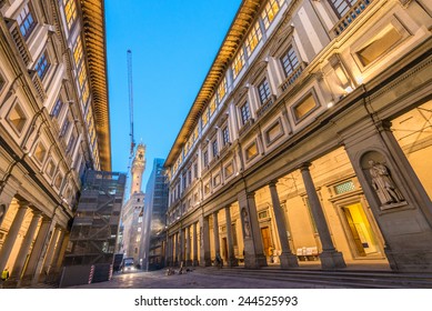 Florence. Uffizi Building At Night.