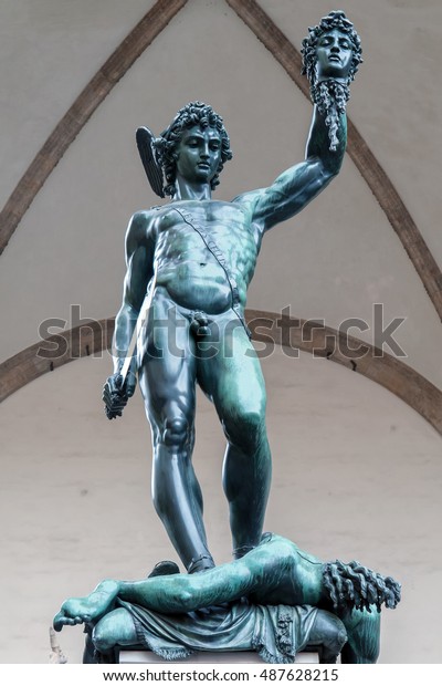 bronze perseus with the head of medusa