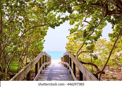 Florida Bonita Bay Barefoot Beach Walk Way In USA