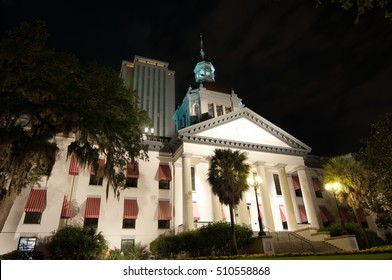 Florida Capitol Building at Night in Tallahassee