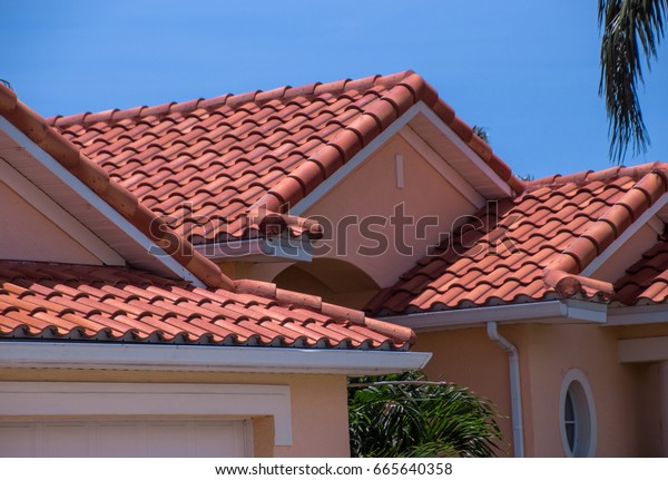 Florida home with spanish\
tiled roof