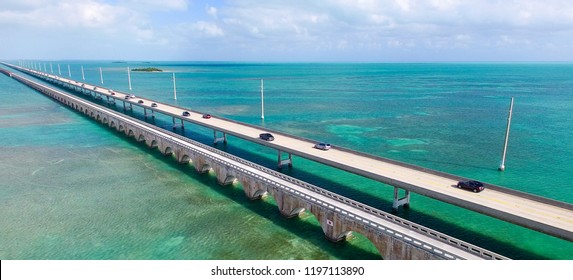 Florida Keys Bridge, Aerial View.