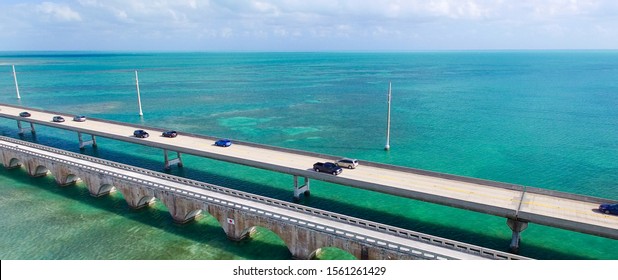 Florida Keys Bridge, Aerial View.