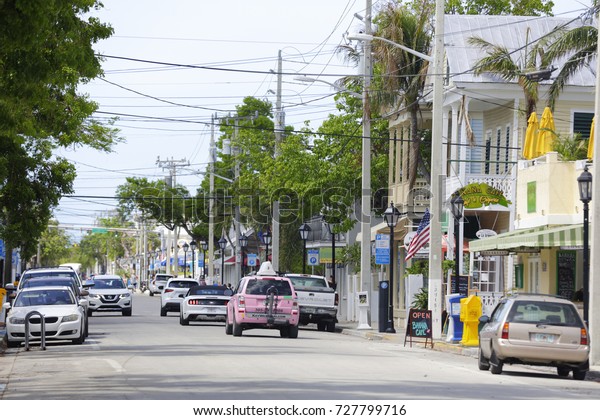 FLORIDA KEYS, FL,\
USA - OCTOBER 1, 2017: Image of tourists being allowed to return to\
Key West after Hurricane\
Irma
