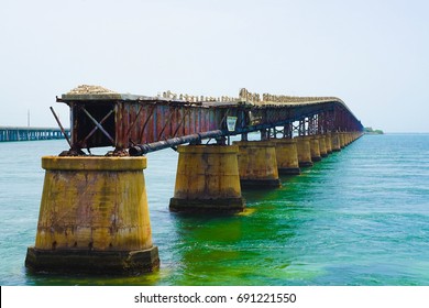 Florida Key's Historic Overseas Highway And  Broken Railway