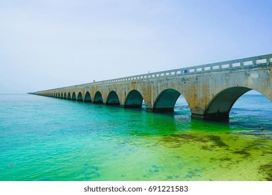 Florida Key's Historic Overseas Highway And 7 Mile Bridge