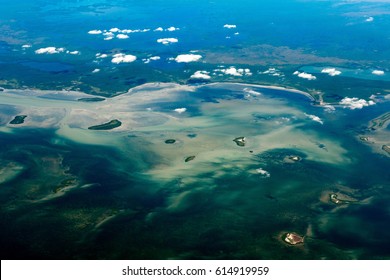 Florida Miami Aerial View Panorama Landscape Everglades From Airlplane