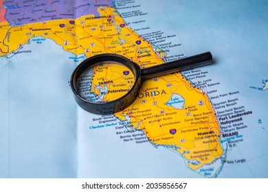 Florida on map travel background texture