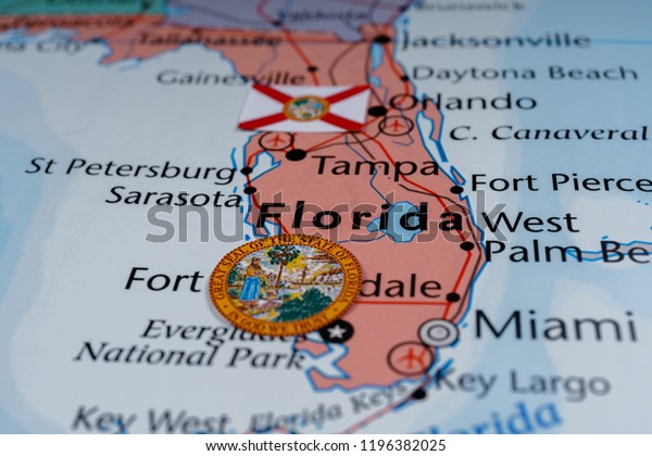 Florida State On Map Stock Photo Edit Now 1196382025