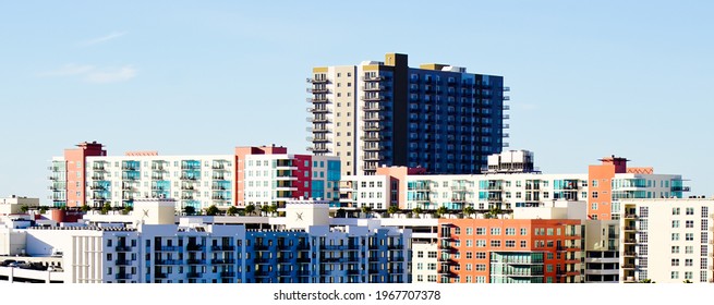 Florida, United States-January 25, 2020: Scenic View Of Skyline Of Tampa Bay