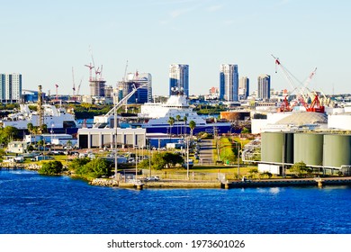 Florida, United States-January 25, 2020: Shipyard At Port Of Tampa Bay